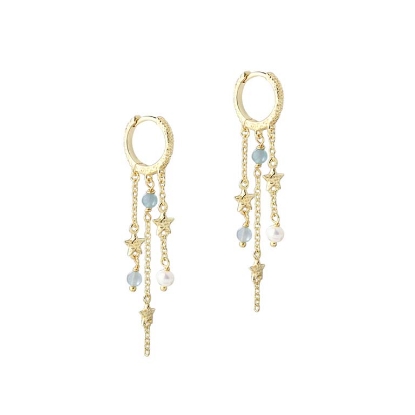 Billede af Aqua Dulce Stella Hoop Blue øreringe forgyldt sølv m. cz + fvp