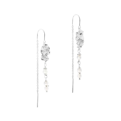 Billede af Aqua Dulce Folio Blue Earthread øreringe sølv m. cz