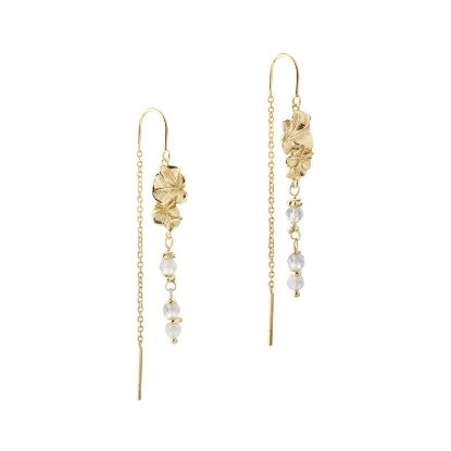 Billede af Aqua Dulce Folio Blue Earthread øreringe forgyldt sølv m. cz