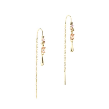 Billede af Aqua Dulce Blush Drop øreringe forgyldt sølv m. cz