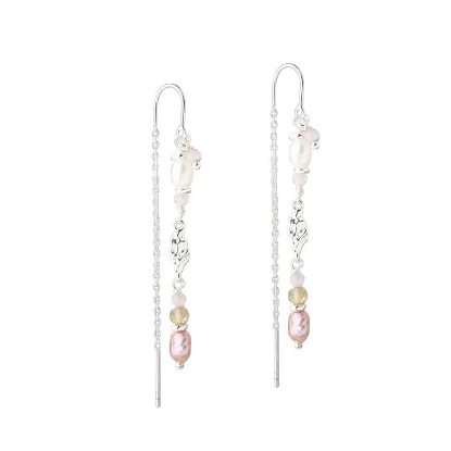 Billede af Aqua Dulce Fresa Rose Earthread øreringe sølv m. perler