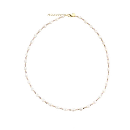 Billede af Aqua Dulce Coast Rose halskæde forgyldt sølv m. fvp (42 + 3 cm)