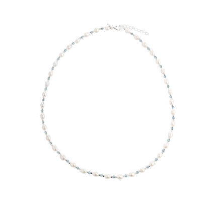 Billede af Aqua Dulce Coast Blue halskæde sølv m. fvp (42 + 3 cm)