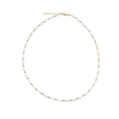 Billede af Aqua Dulce Coast Blue halskæde forgyldt sølv m. fvp (42 + 3 cm)