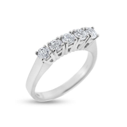 Billede af Ring række, 5 brill. a 0,10 w/pi. 14 kt. hvg.