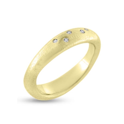Billede af Ring "Milkyway" 14 karat guld m. 5*0,01 w/vs brillanter