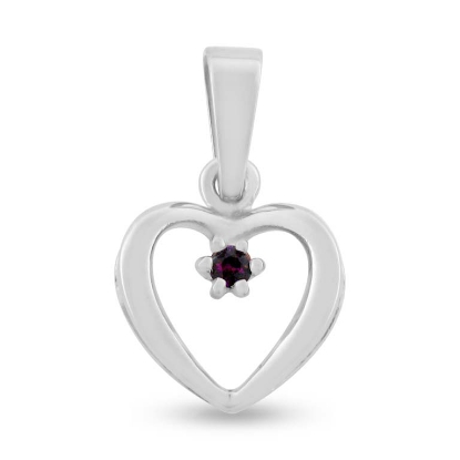 Billede af Vedhæng hjerte, rubin 2,1 mm. åbent 14 kt. hvg. 