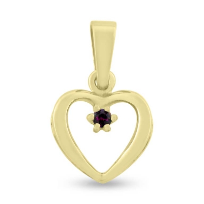 Billede af Vedhæng hjerte, rubin 2,1 mm. åbent 14 kt.