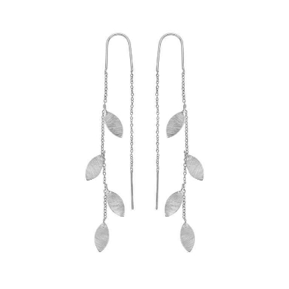 Billede af Susanne Friis Bjørner øreringe med blade sølv