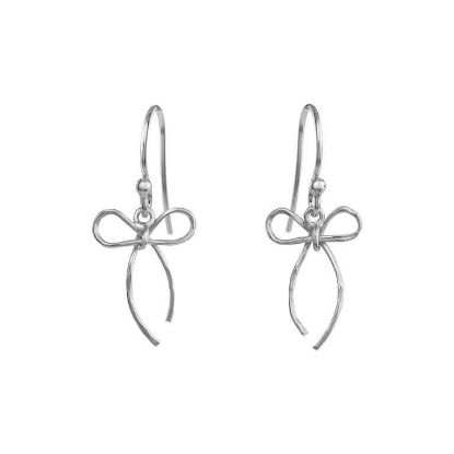 Billede af Susanne Friis Bjørner øreringe bøjle m. sløjfe 14x17mm sølv