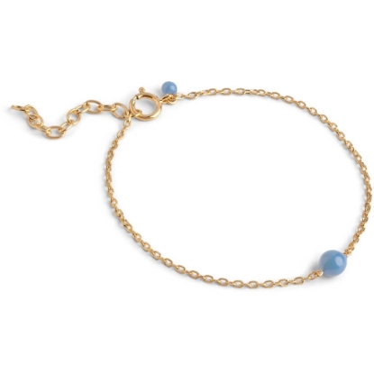 Billede af ENAMEL Copenhagen Balloon Steel Blue armbånd forgyldt sølv (15+3cm)