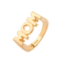 Billede af Maria Black 'MOM' ring forgyldt sølv (str. 52)