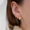 Billede af ENAMEL Copenhagen Laia hoops sølv forgyldt zirkoniasten (11,5mm)