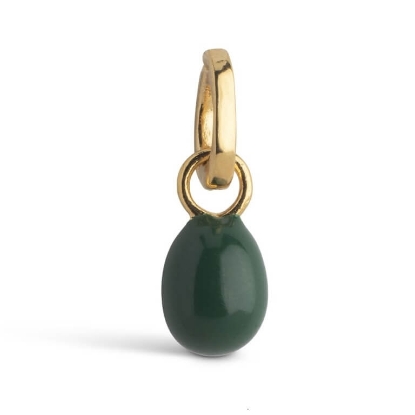 Billede af ENAMEL Copenhagen Charm - Eleanor Petrol Green forgyldt sølv m. emalje