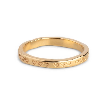 Billede af ENAMEL Copenhagen Heart ring forgyldt sølv (str. 54)