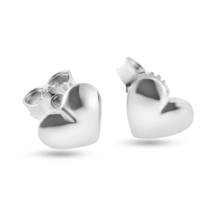 Billede af Ørestik hjerter, massive 14 kt. hvg.