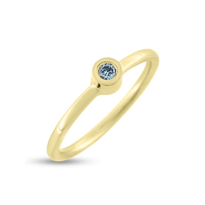 Billede af Ring brillant sky blue 0,06 ct. 14 kt.