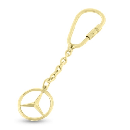 Billede af Nøglering Mercedes stjerne 925s. forgyldt