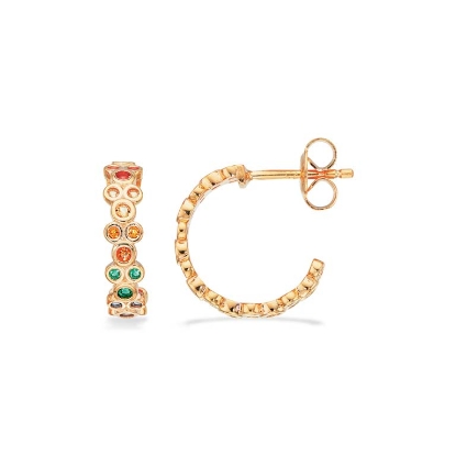 Billede af SoHo halvcreoler rainbow cubic zir. sølv fg.