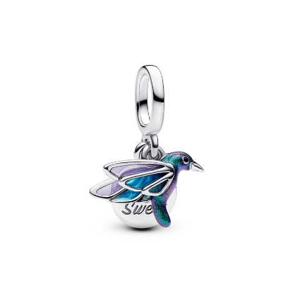 Billede af Pandora Kolibri charm sølv m. emalje