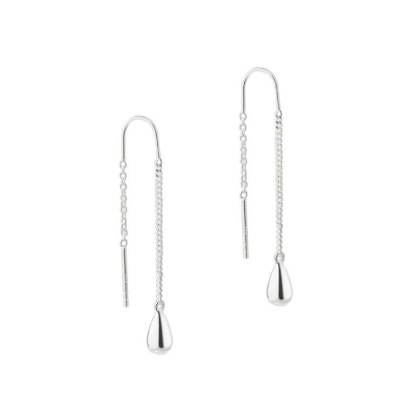 Billede af Aqua Dulce Shiny Drop Earthread øreringe sølv