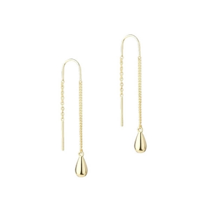 Billede af Aqua Dulce Shiny Drop Earthread øreringe forgyldt sølv