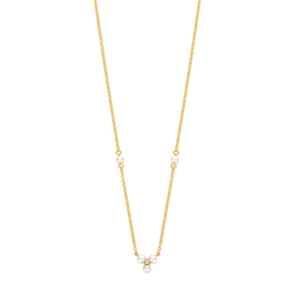 Billede af Spirit Icons Alma Pearl halskæde forgyldt sølv m. cz + fvp (42-45 cm)