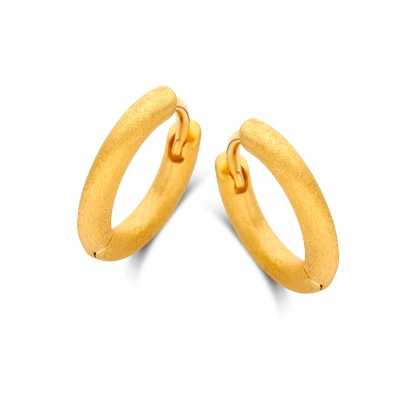 Billede af Spirit Icons Balance Rustic hoops forgyldt sølv - 12mm