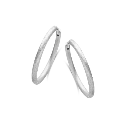 Billede af Spirit Icons Balance Rustic hoops sølv - 24mm