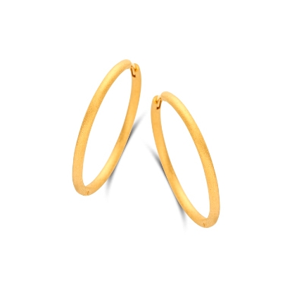 Billede af Spirit Icons Balance Rustic hoops forgyldt sølv - 30mm