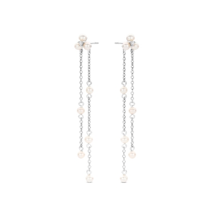 Billede af Spirit Icons Alma Pearl øreringe sølv m. cz + fvp