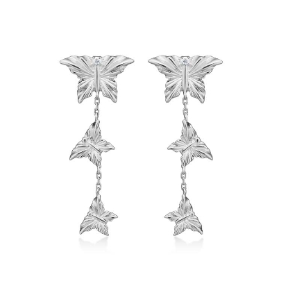 Billede af Mads Z "Monarch" øreringe sølv m. hvid topas