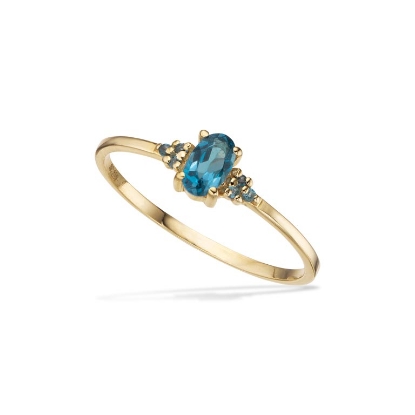 Billede af Ring London Blue topas 8 kt.