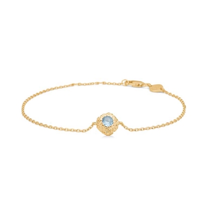 Billede af Studio Z "Wild Cliff" armbånd forgyldt sølv m. blå cz (16+2 cm)