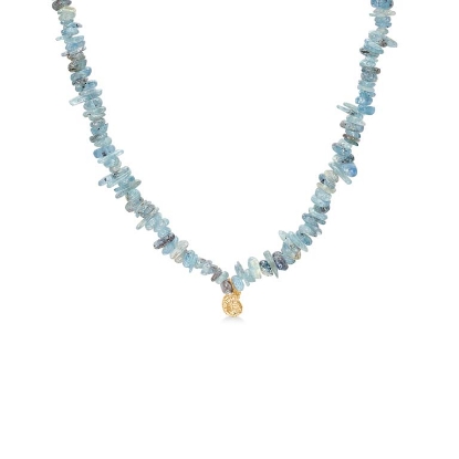 Billede af *Studio Z "Seashell Secrets" halskæde forgyldt sølv m. kyanit (40-45 cm)