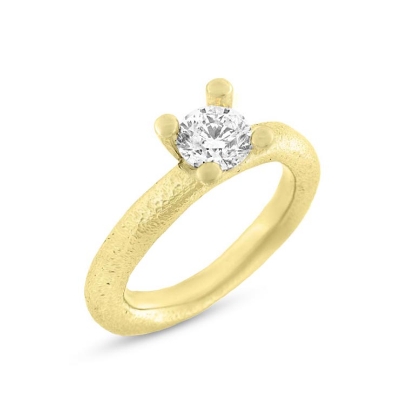 Billede af Ring 4 grab. fatning, zirk. 6,0 mm. 925s. forgyldt