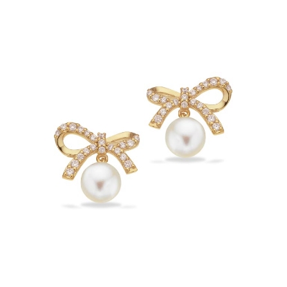 Billede af Øreringe sløjfe fkp./cubic zir. sølv fg.