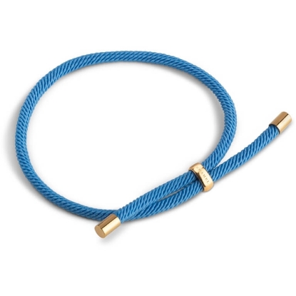 Billede af ENAMEL Copenhagen Color Cord Steel Blue armbånd forgyldt sølv (23 cm)