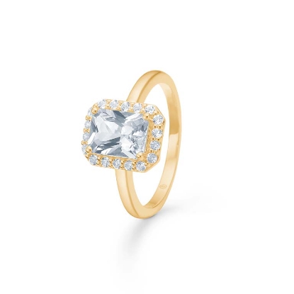 Billede af Mads Z "Celestial by Medina" ring 8 kt. guld m. hvid topas (str. 50-60)