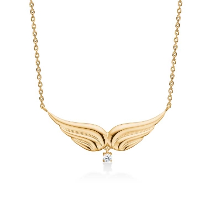 Billede af Mads Z "Angel" halskæde 14 kt. guld m. 0,035 ct. brillant
