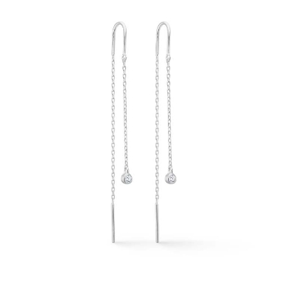 Billede af Mads Z "Endless Allure" øreringe sølv m. hvid topas