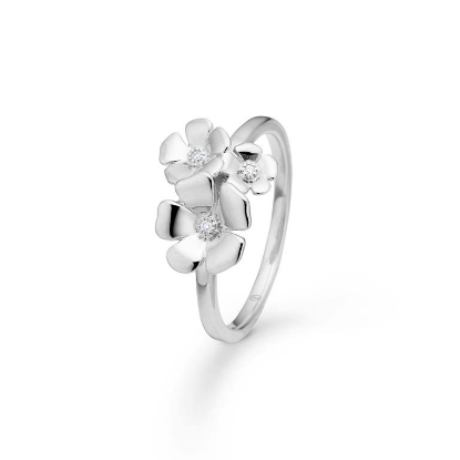 Billede af Mads Z "Fleur" ring sølv m. hvid topas (str. 50)