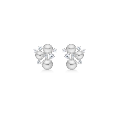 Billede af Mads Z "Champagne" øreringe sølv m. hvid topas