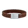 Billede af SON of NOA armbånd stål brun kalveskind (19 cm)