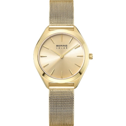 Billede af Bering Classic Solar dameur stål gulddoublé 5bar 31mm