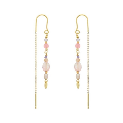 Billede af Nuni Copenhagen Kikki Light Pink øreringe forgyldt sølv m. cz