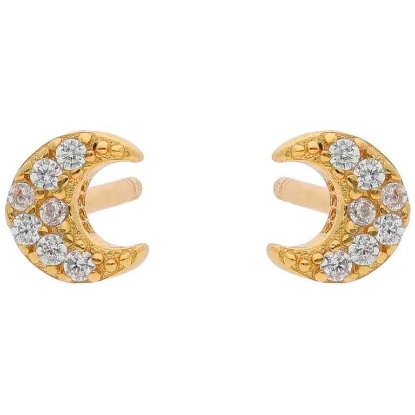 Billede af *Nuni Copenhagen Moonie øreringe forgyldt sølv m. cz