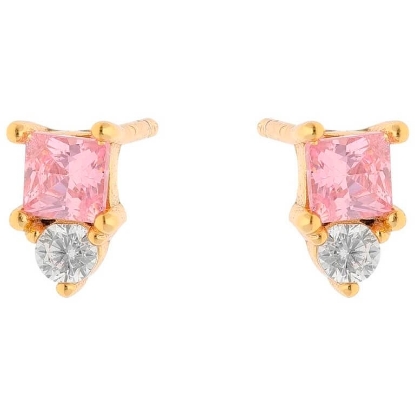 Billede af Nuni Copenhagen Serena Pink øreringe forgyldt sølv m. cz
