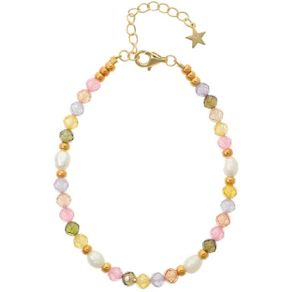 Billede af Nuni Copenhagen Gina Multi armbånd forgyldt sølv m. perler (16+3 cm)