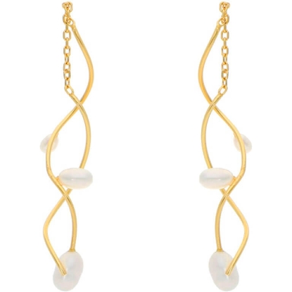 Billede af Nuni Copenhagen Angelina Small Pearl øreringe forgyldt sølv
